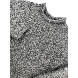 CRISTINA Mock Neck Textured Knit Pullover Sweater Women's Size L Gray‎